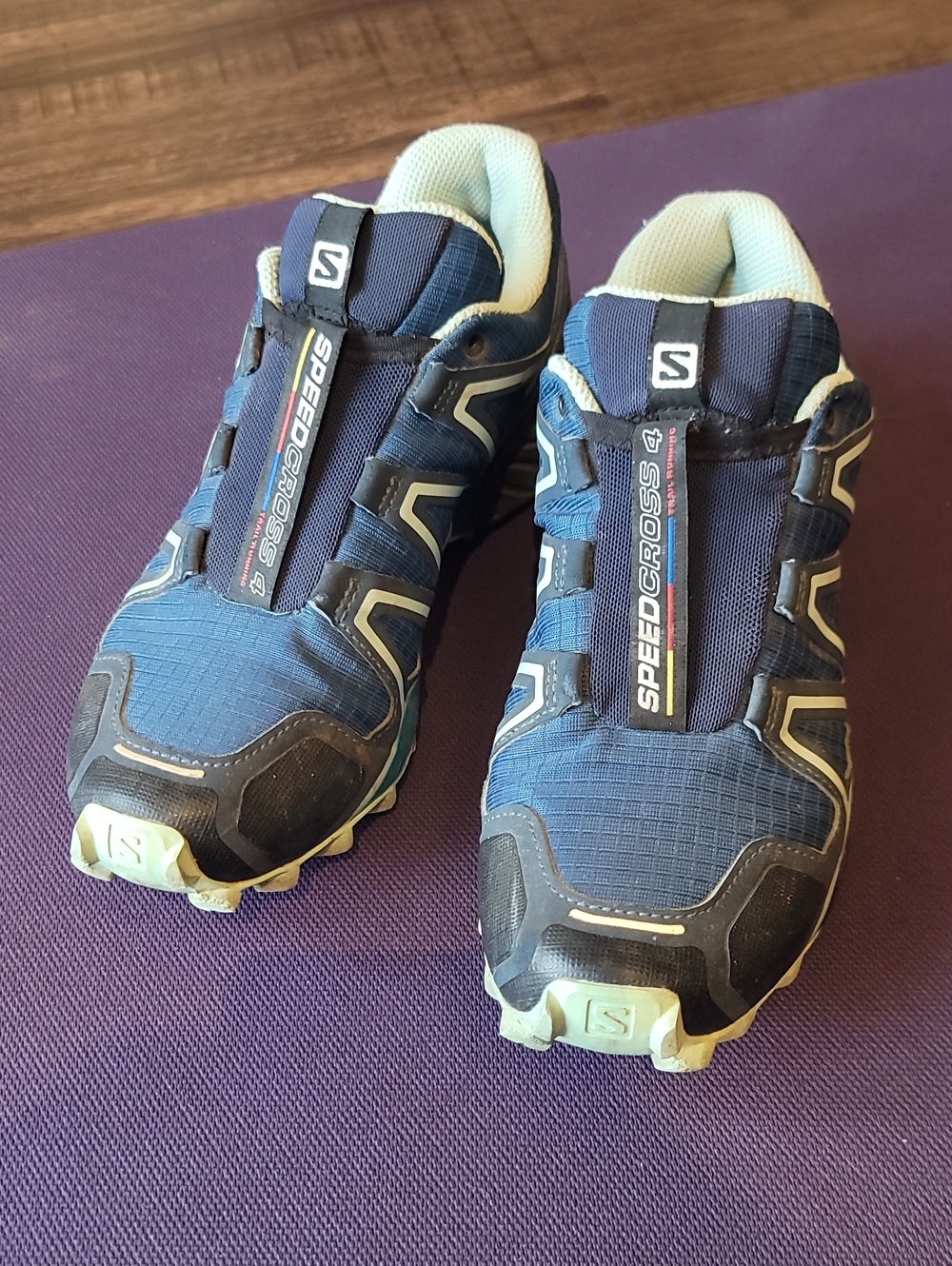 Salomon Speedcross 4 Trail Running Shoes - Navy with Teal Accents